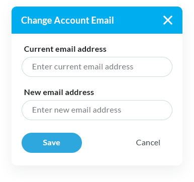Screenshot: Account Settings – Change Account Email Modal