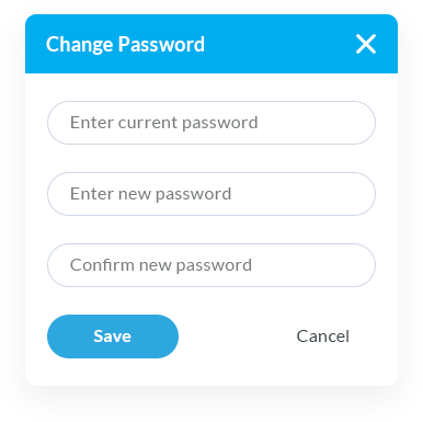 Screenshot: Account Settings – Change Password Modal